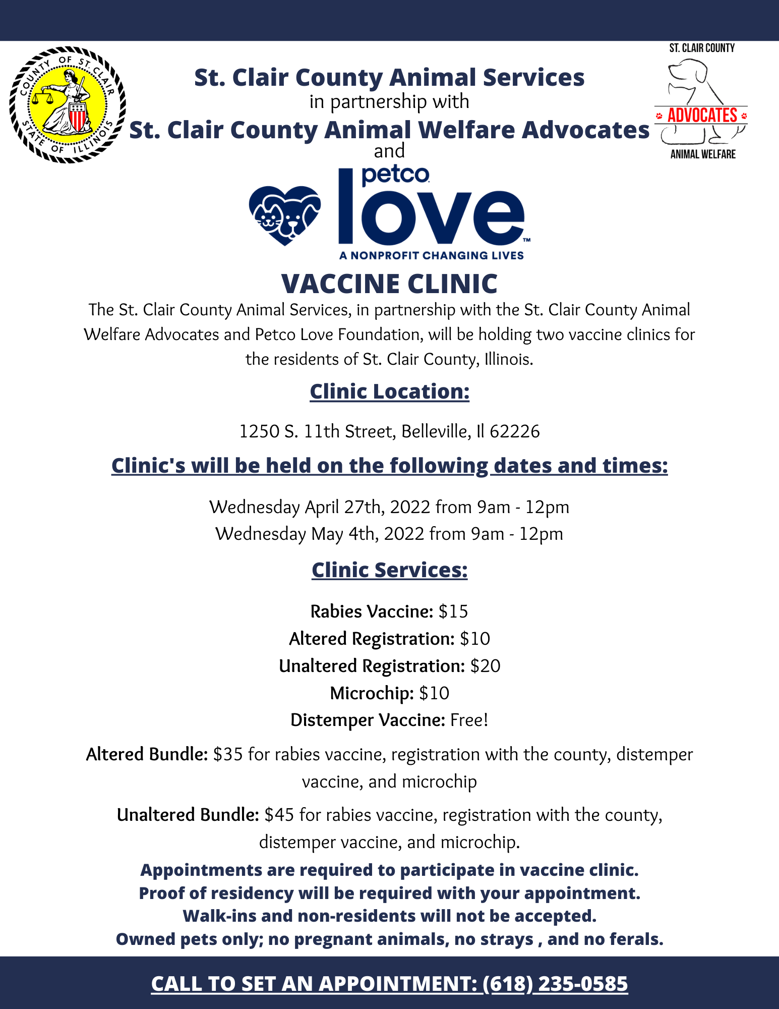 Vaccine Clinic | Animal Services | Departments | St. Clair County Illinois Vaccine Clinic | Animal Services | Departments | St. Clair County Illinois