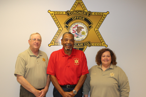 Chief Deputy Dennis Nichols, Coroner Calvin Dye Sr. and Office Manager Tina Sambo Chief Deputy Dennis Nichols, Coroner Calvin Dye Sr. and Office Manager Tina Sambo